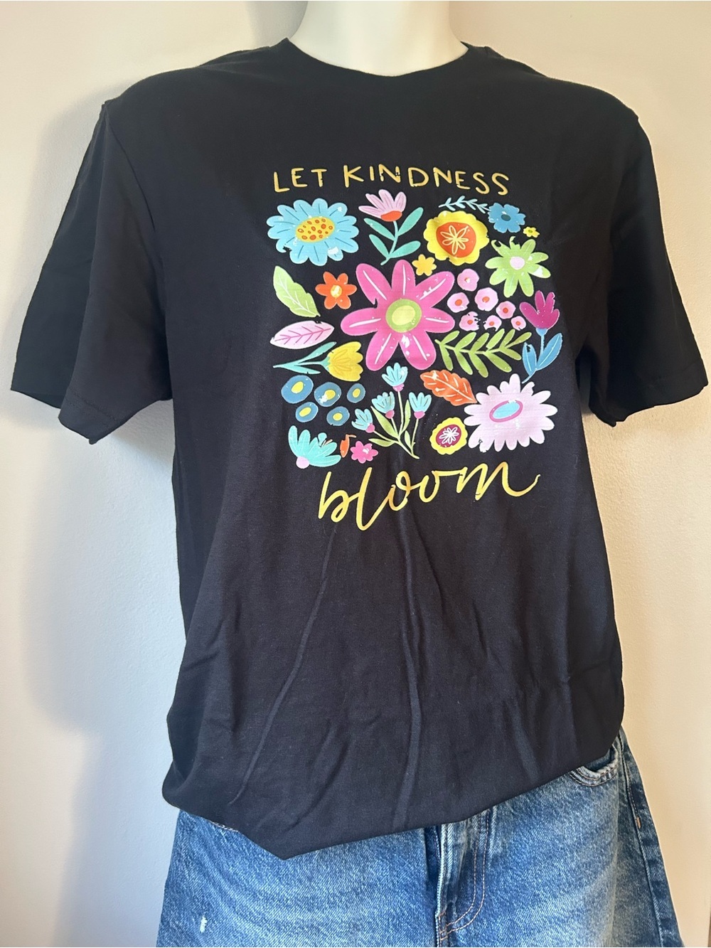 Let Kindness Bloom Floral Graphic Tee - Black - Picture 4 of 6